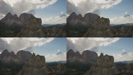 航拍站在山顶的男人高清在线视频素材下载