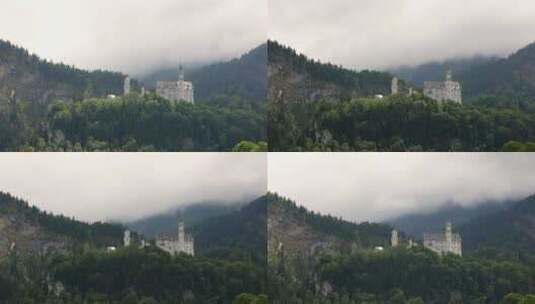 延时新天鹅堡巴伐利亚阿尔卑斯山德国高清在线视频素材下载