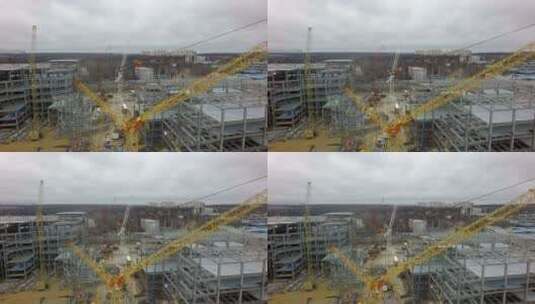 巨大建筑工地的鸟瞰图高清在线视频素材下载