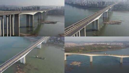 重庆鱼洞长江大桥航拍素材高清在线视频素材下载