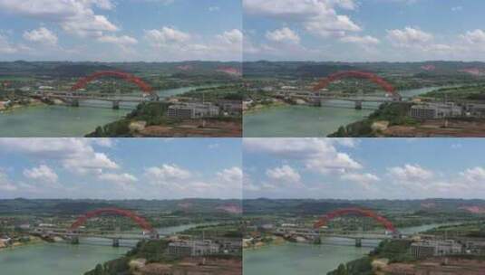 4K航拍六津邕江特大桥高清在线视频素材下载