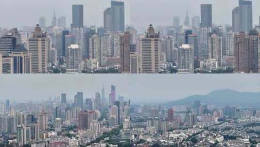 4k航拍南京新街口高楼群楼建筑素材高清在线视频素材下载