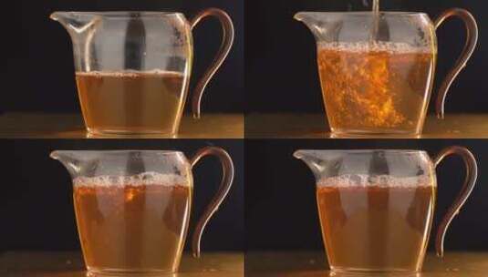 普洱茶 茶汤 龙珠茶 出汤 云南普洱生熟茶高清在线视频素材下载