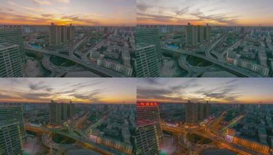 郑州河医医学院日转夜延时摄影高清在线视频素材下载