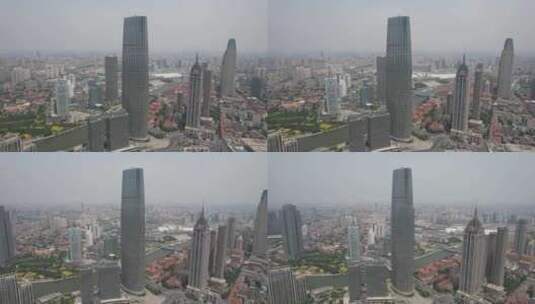 航拍天津cbd建筑高楼高清在线视频素材下载