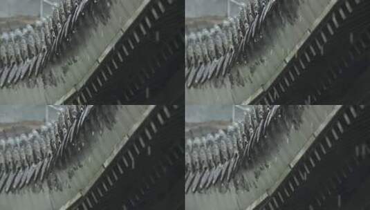 下雨徽派建筑屋檐青瓦片滴水高清在线视频素材下载