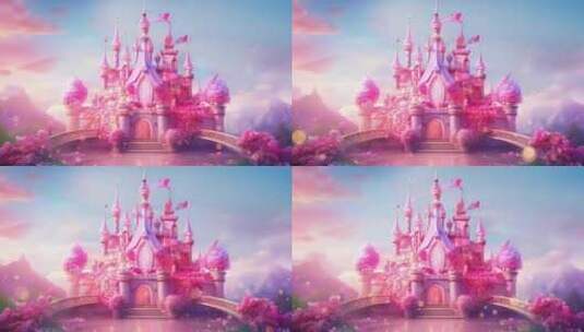 城堡粉色高清在线视频素材下载