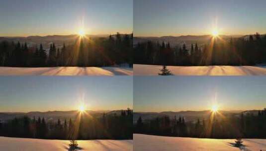 雪山上的日出高清在线视频素材下载