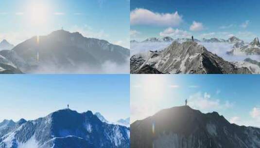 高峰 攀爬 冰山高清在线视频素材下载