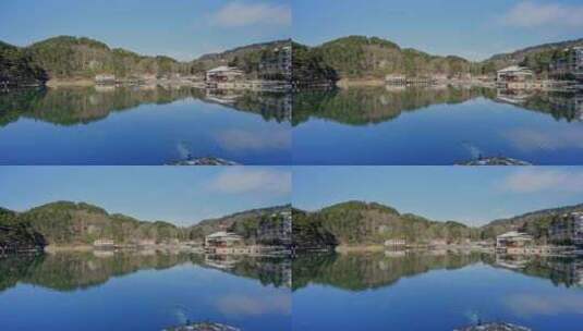 庐山如琴湖冬天风景高清在线视频素材下载