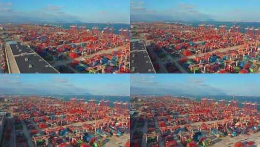 广州南沙港口码头高清在线视频素材下载