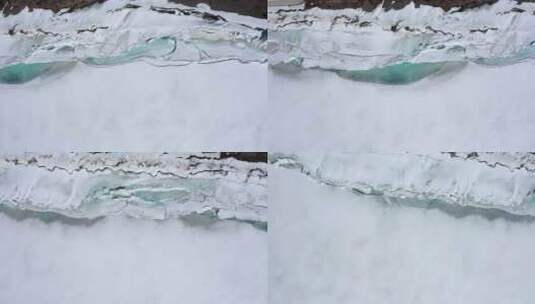 赛里木湖 新疆博尔塔拉 冰推 航拍高清在线视频素材下载