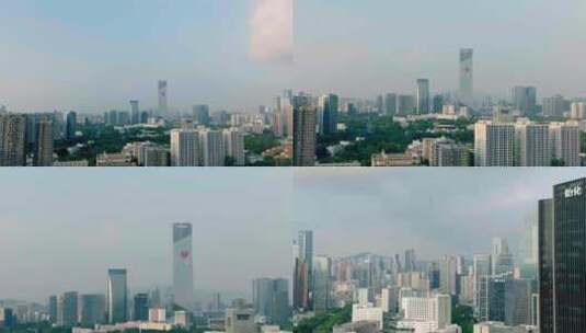 汉京中心腾讯大厦航拍高清在线视频素材下载