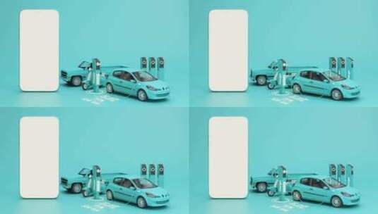 新能源汽车充电桩3d动画高清在线视频素材下载