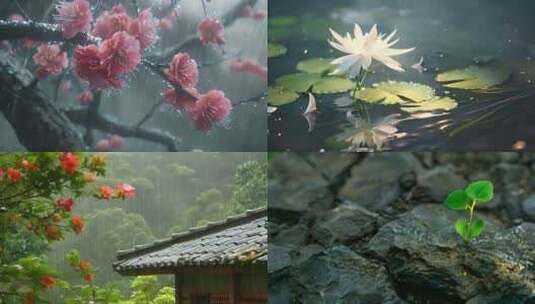 【合集】花朵 春天 春雨高清在线视频素材下载