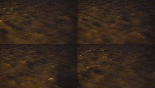 夜晚浑浊河水浑浊海水特写水流高清在线视频素材下载
