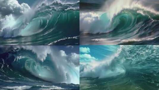 几组海浪浪花高清在线视频素材下载