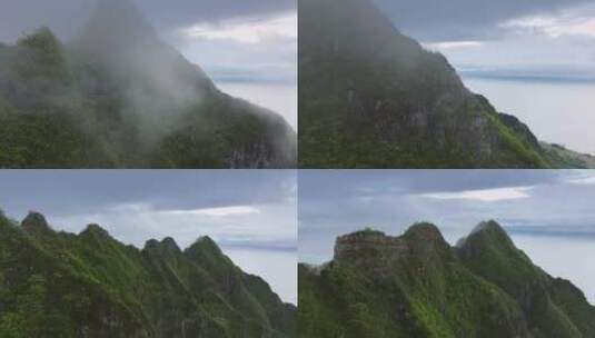 雨天的热带自然山景山上的云彩高清在线视频素材下载