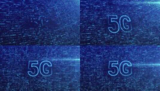 5G概念基于具有数字网络空间背景的蓝色未高清在线视频素材下载