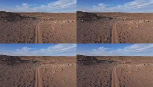 越野车行驶在无人区戈壁荒漠中高清在线视频素材下载