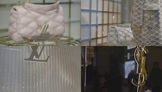奢侈品LV商场商店门店专卖店门头包包饰品高清在线视频素材下载