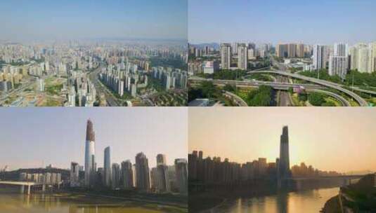 城市航拍 陆海国际 CBD 交通 重庆城市航拍高清在线视频素材下载