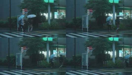 日本街头雨景高清在线视频素材下载