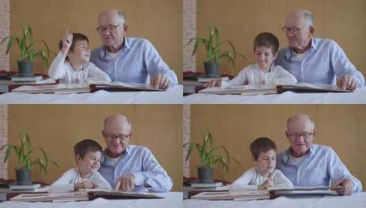 祖父，老人，儿童，年轻高清在线视频素材下载