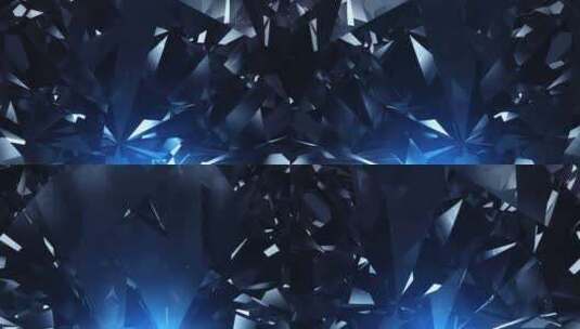 蓝色钻石折射棱角循环背景1_4K高清在线视频素材下载