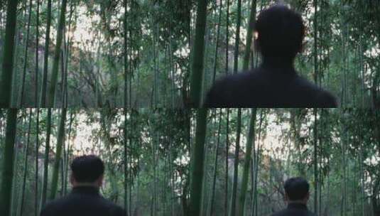 竹林素材 人物 背影 中国风 中式 宣传片高清在线视频素材下载