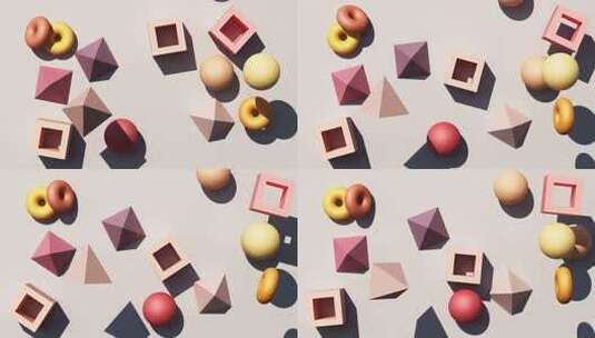 最小场景与讲台和抽象背景。金色和柔和的彩高清在线视频素材下载