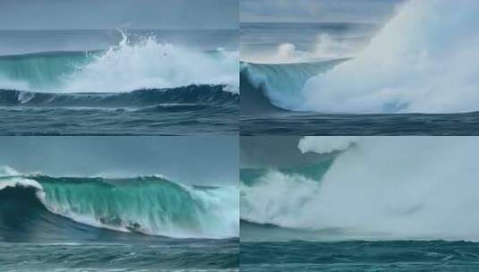 海上风暴 台风雷电 海上台风掀起狂风巨浪高清在线视频素材下载