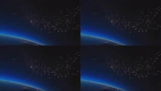 太空视角流星划过天际高清在线视频素材下载