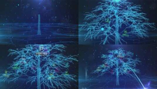 22蓝色大气科技树互联网数据展示片头AE模板高清AE视频素材下载