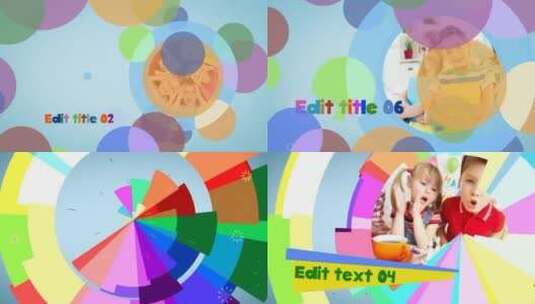 彩色纪念孩子童年欢乐时光图文展示AE模板高清AE视频素材下载