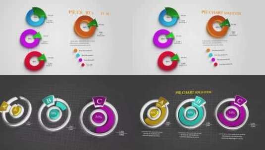企业科技简洁三维饼图数据图高清AE视频素材下载
