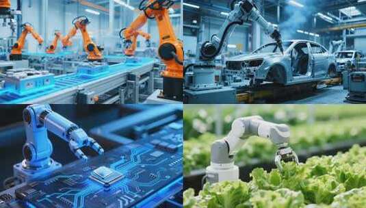 机械臂自动化生产智能工业农业高清在线视频素材下载