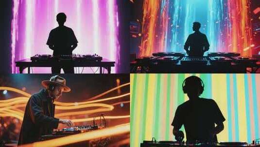 DJ操作台灯光效果动感背景高清在线视频素材下载