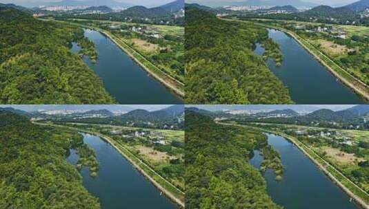 航拍绿水青山河流风光0002高清在线视频素材下载