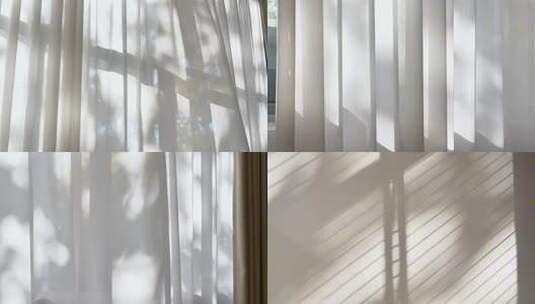 光影窗帘随风飘动慢镜头素材高清在线视频素材下载