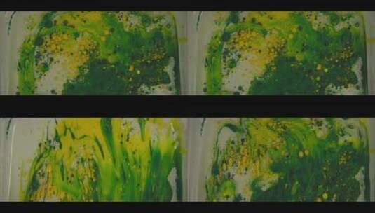 绿色、黄色、液体、颜色高清在线视频素材下载