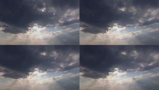 阳光透过乌云高清在线视频素材下载