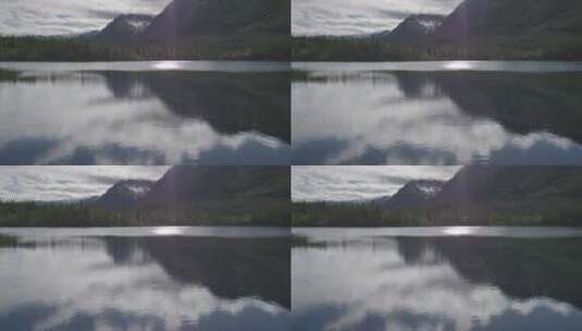 挪威湖的天际线景观高清在线视频素材下载