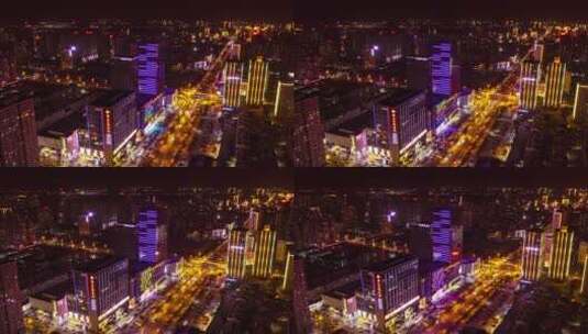河北省邯郸市天鸿广场夜景延时高清在线视频素材下载