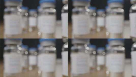 小瓶疫苗的特写镜头高清在线视频素材下载