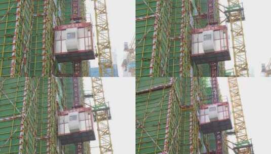 工地升降机-施工电梯上升高清在线视频素材下载
