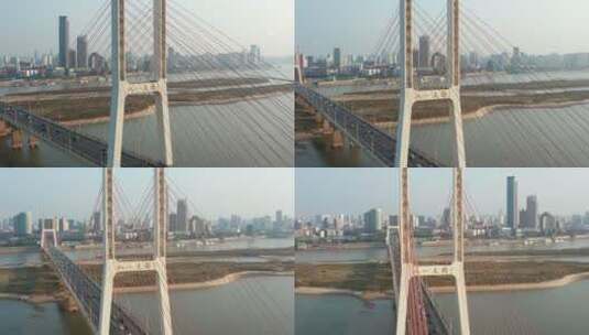 南昌八一大桥航拍高清在线视频素材下载