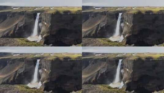 有瀑布的大峡谷高清在线视频素材下载