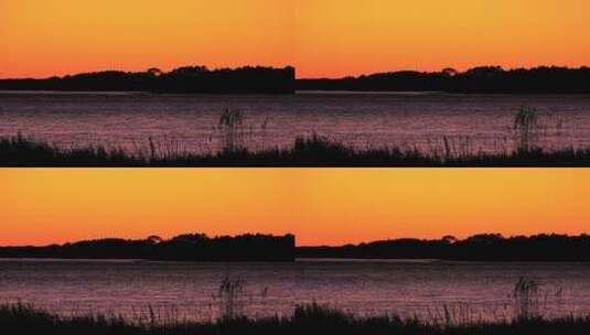 日落下的海滨景观高清在线视频素材下载