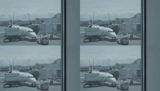 停在停机坪上的飞机高清在线视频素材下载